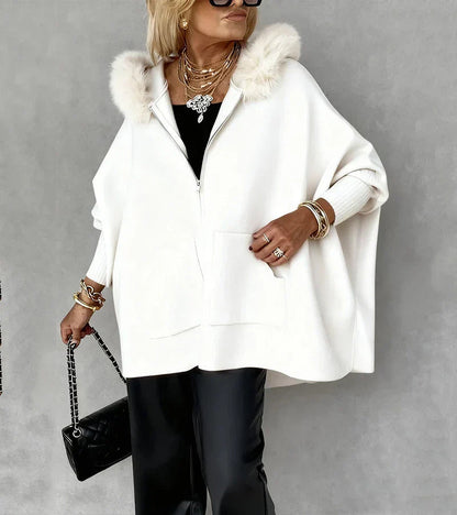 Stylish Kapuzenjacke Pelzverbrämung Elegance