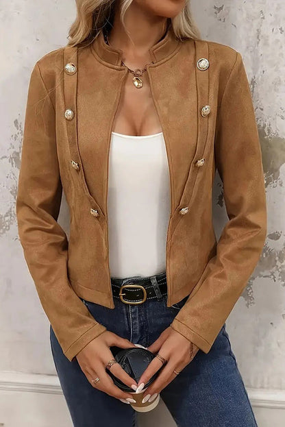Elegante Damenjacke Doppelt Gefüttert Modern Verziert - IdealeKleiden