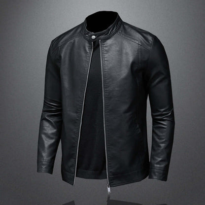 Elegante Lederjacke Bikerstyle für Herren - IdealeKleiden