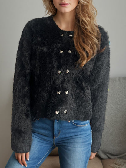 Luxury Cardigan Faux Fur Soft Elegant