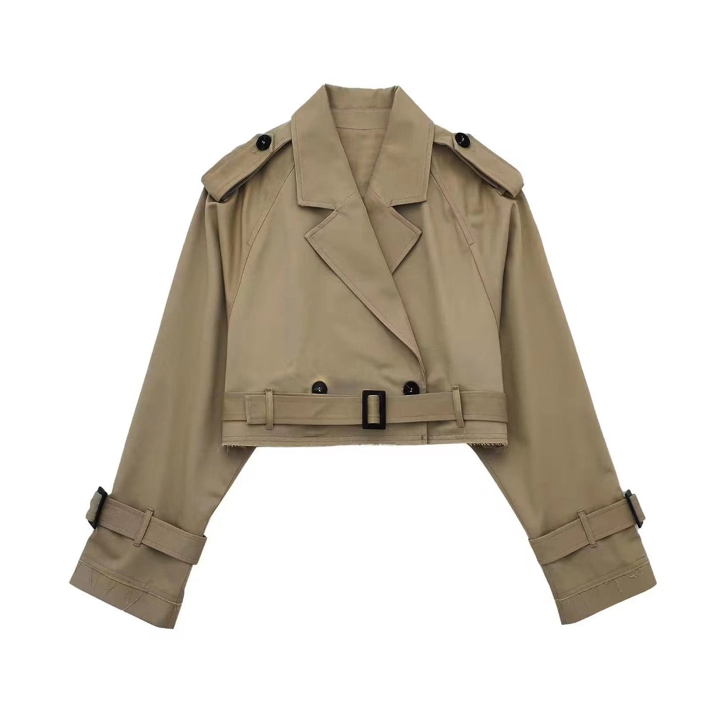 Elegant Trench Coat Women Short Modern Belt