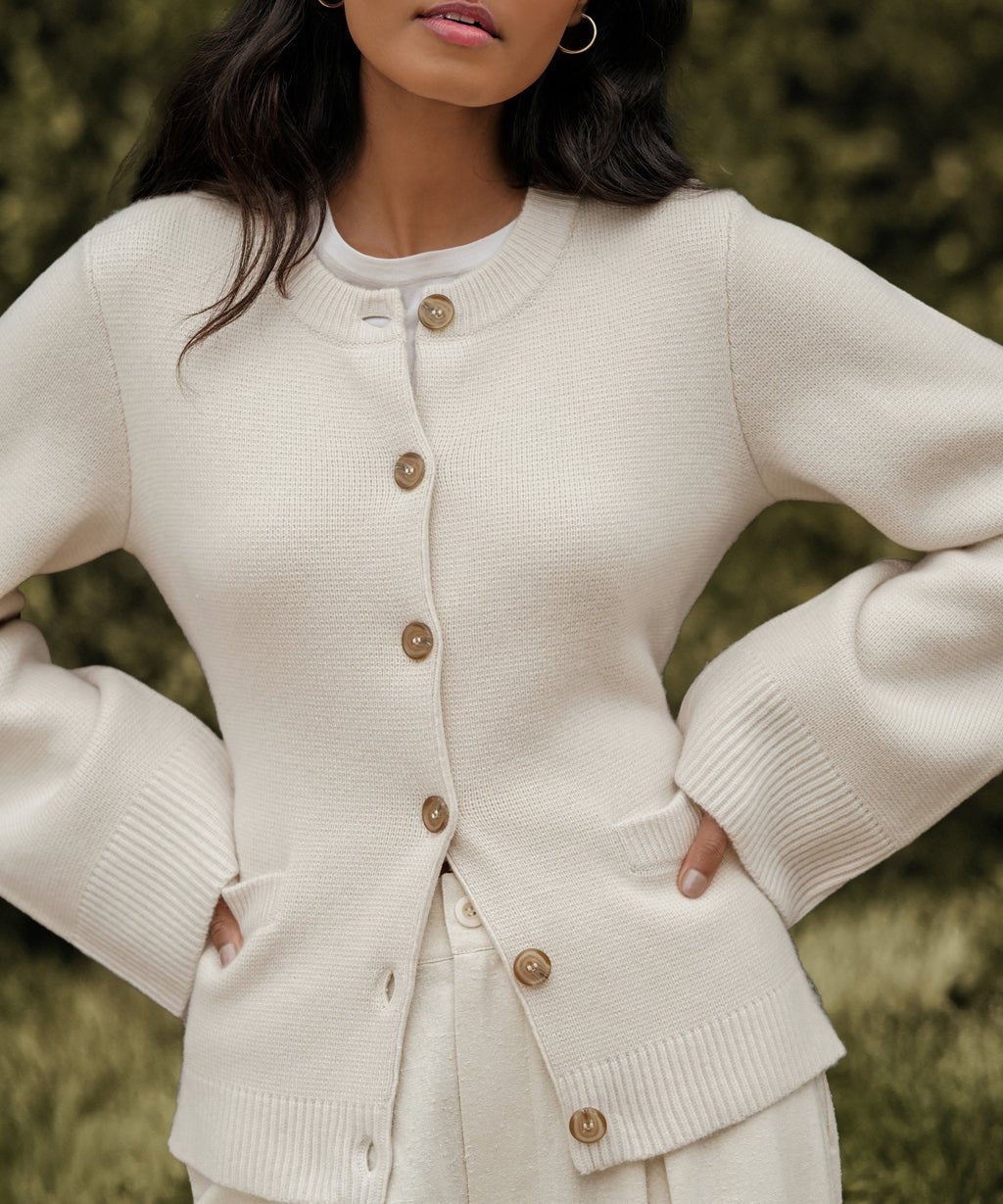 Women's soft button-up cardigan