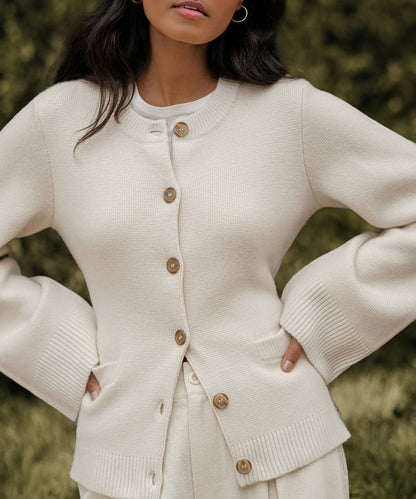 Women's soft button-up cardigan