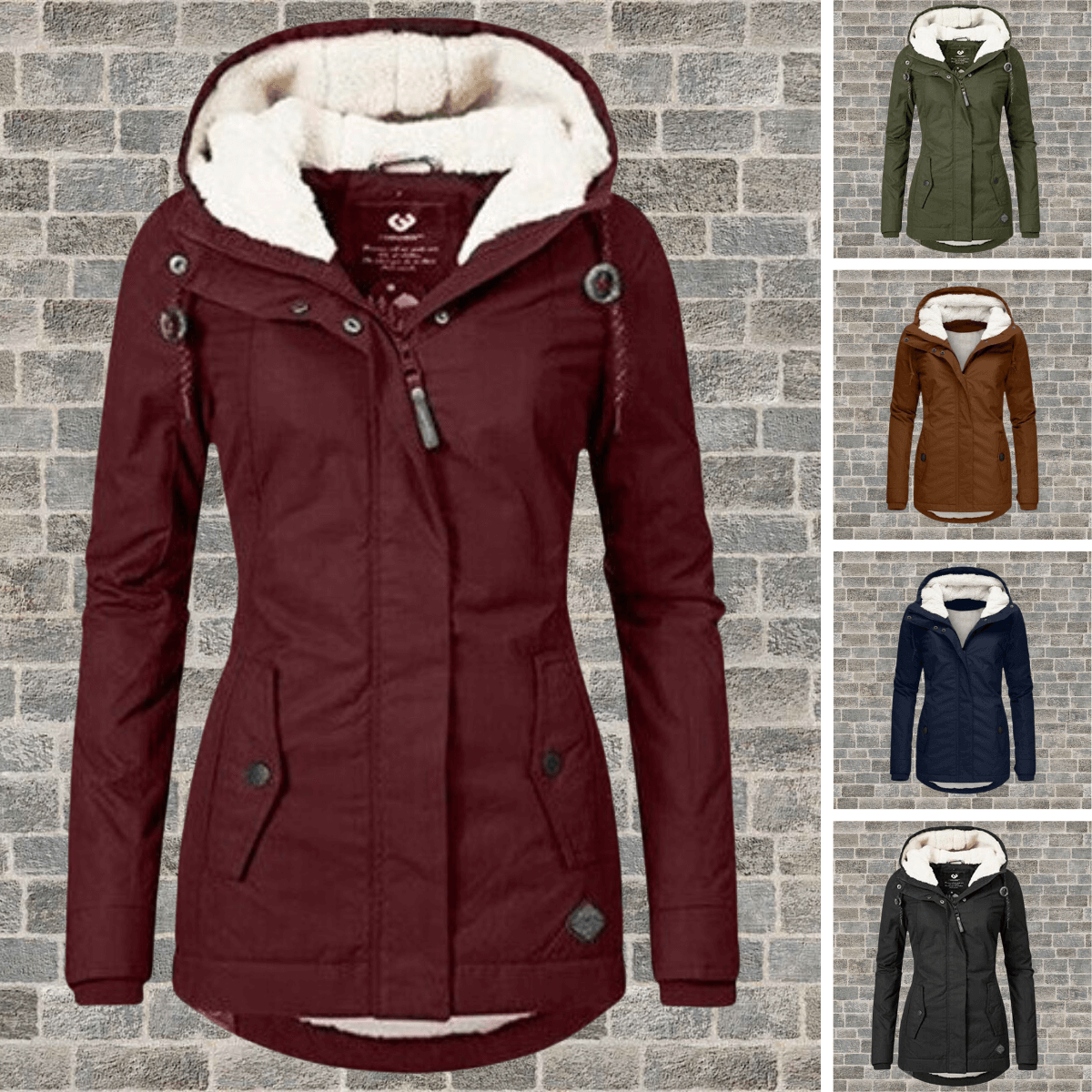 Damen Winterparka Lang Luxus Pelzfüllung - IdealeKleiden