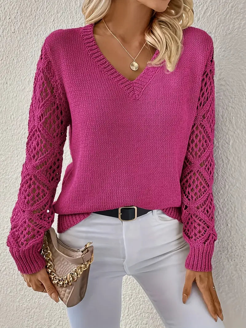 Solid Color Sweater Spring Elegant