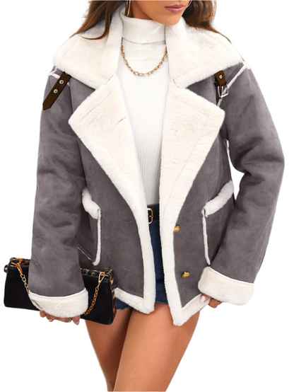 Elegant Women's Winter Jacket Teddy Look