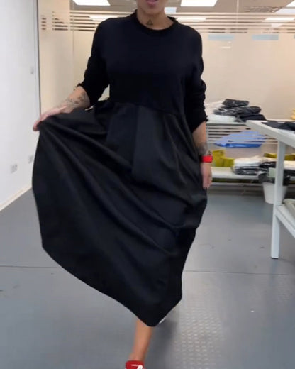 Farbenfrohes Freizeitkleid Uni Mode - IdealeKleiden
