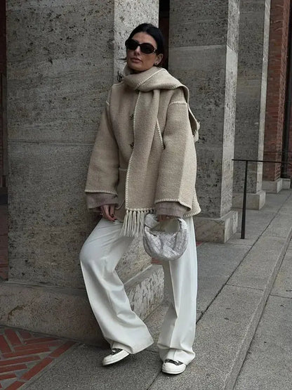 Elegant Women's Shawl Collar Jacket Style