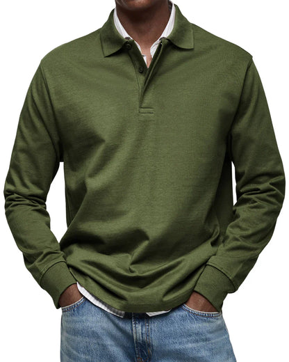 Men's Classic Elegant Long-Sleeve Polo Shirt