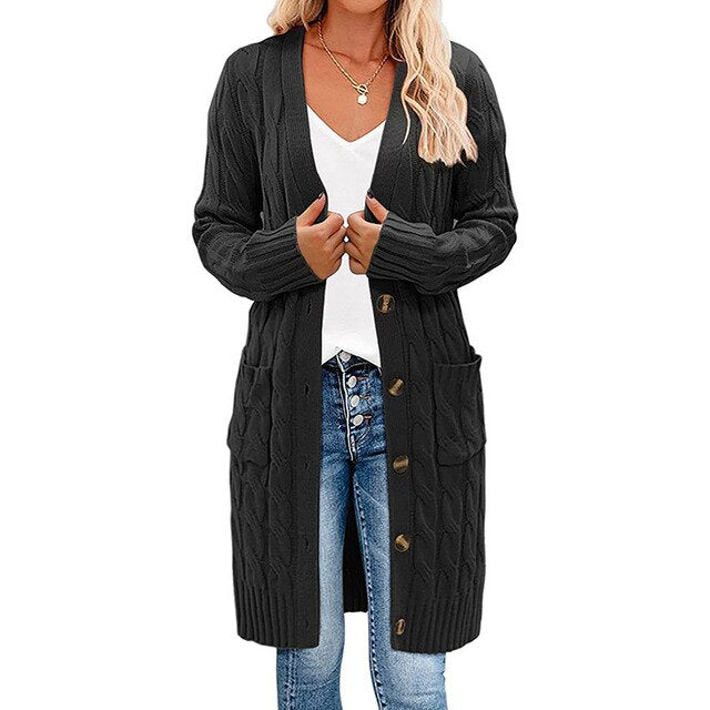 Long Wrap Cardigan for Women, Knit, Elegant Design