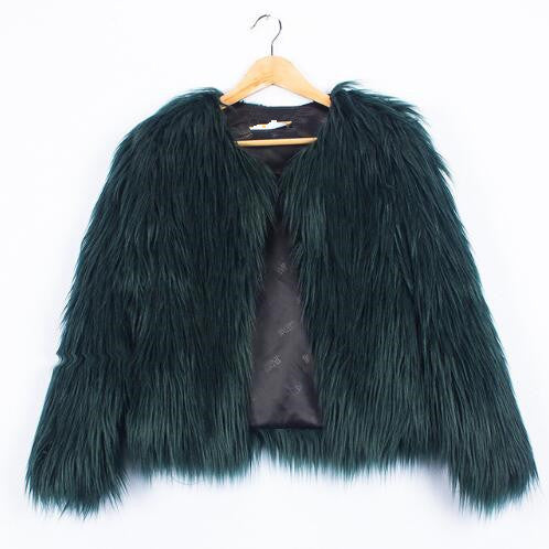 Women's Faux Fur Jacket Soft Voluminous Cut Elegant Design