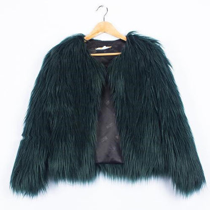 Women's Faux Fur Jacket Soft Voluminous Cut Elegant Design