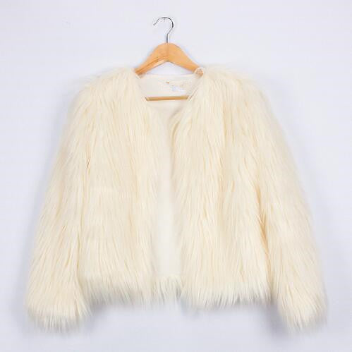 Women's Faux Fur Jacket Soft Voluminous Cut Elegant Design