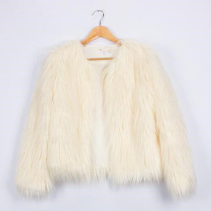 Women's Faux Fur Jacket Soft Voluminous Cut Elegant Design