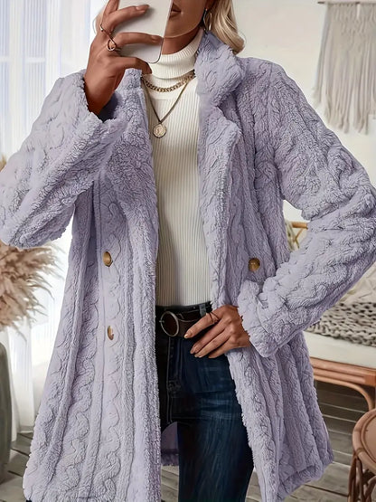 Soft Warm Coat Long-sleeved Plain