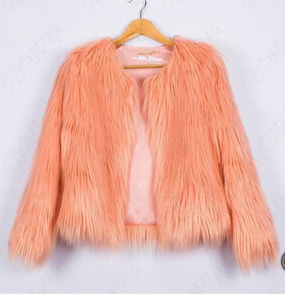 Women's Faux Fur Jacket Soft Voluminous Cut Elegant Design
