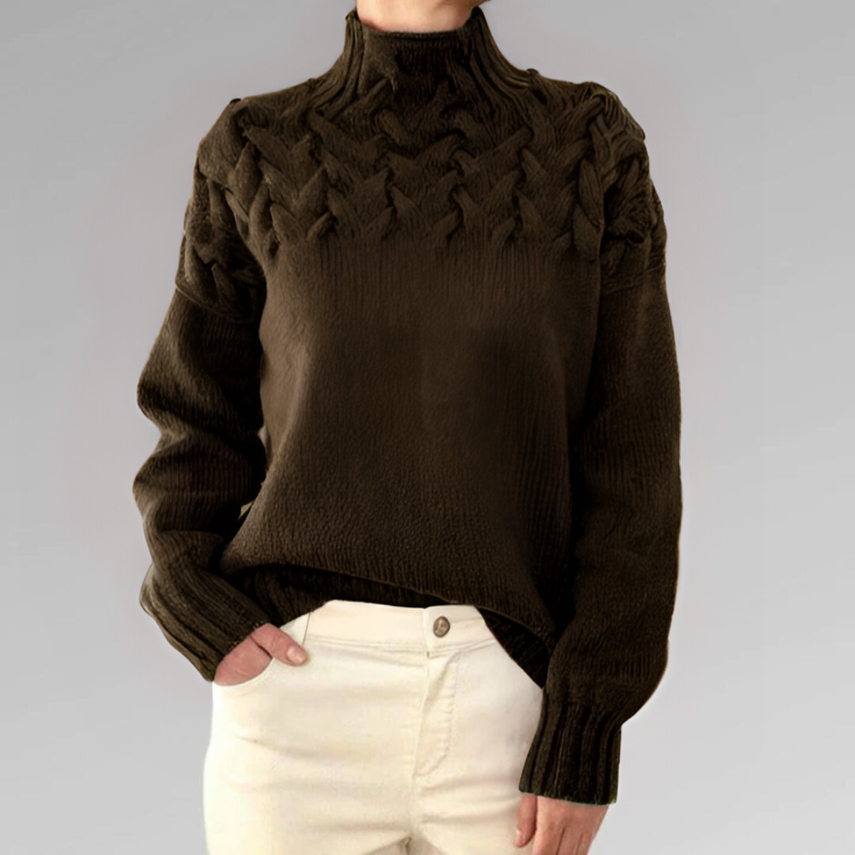 Women's Turtleneck Cable Knit Sweater