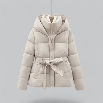 Stylish Women's Down Jacket Belt Hood