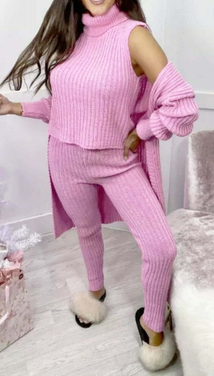 Comfortable 3-Piece Knit Lounge Sets