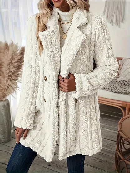 Soft Warm Coat Long-sleeved Plain