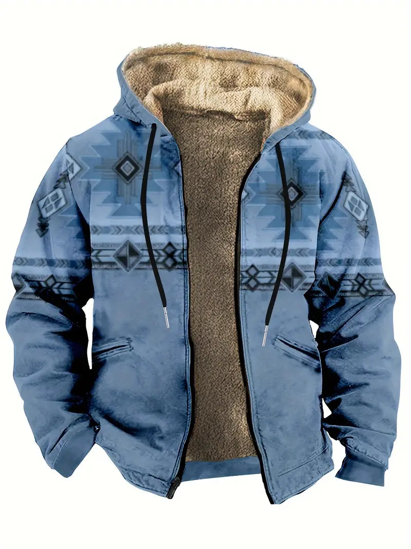 Warme Fleece-Jacke mit Kapuze Outdoor - IdealeKleiden
