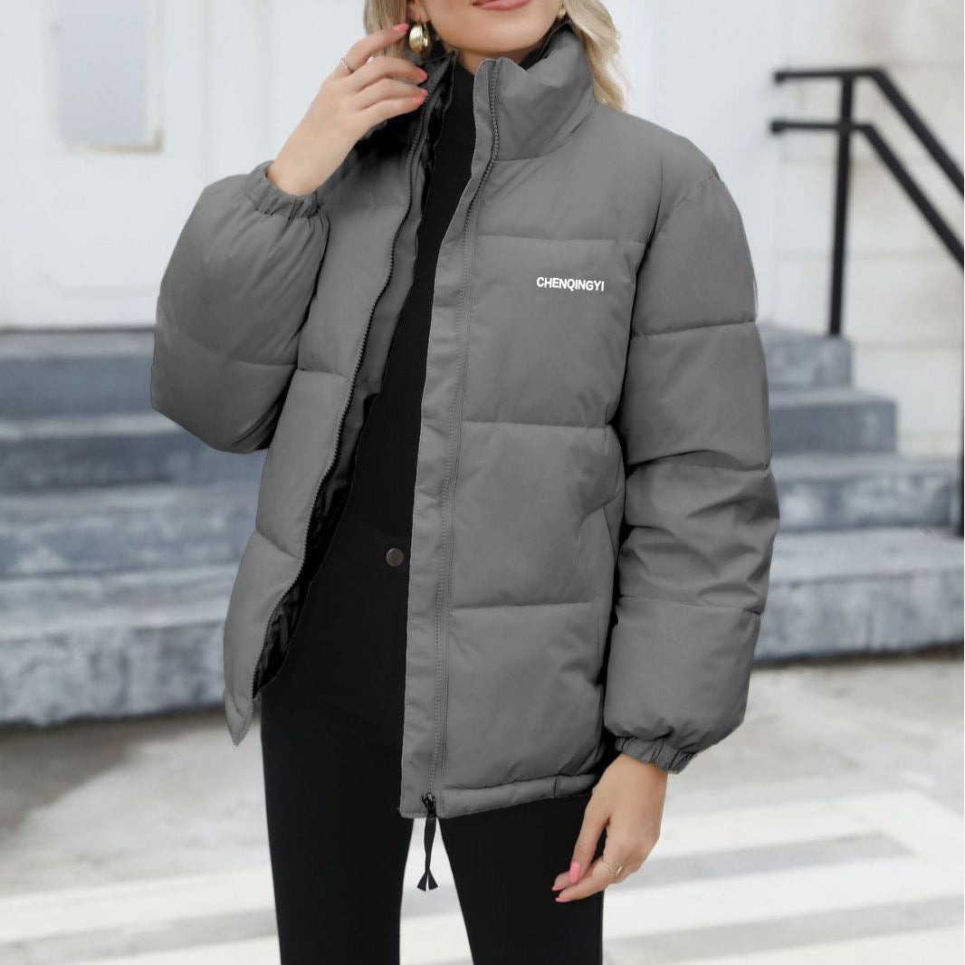 Windproof Puffer Jacket Cotton Warm