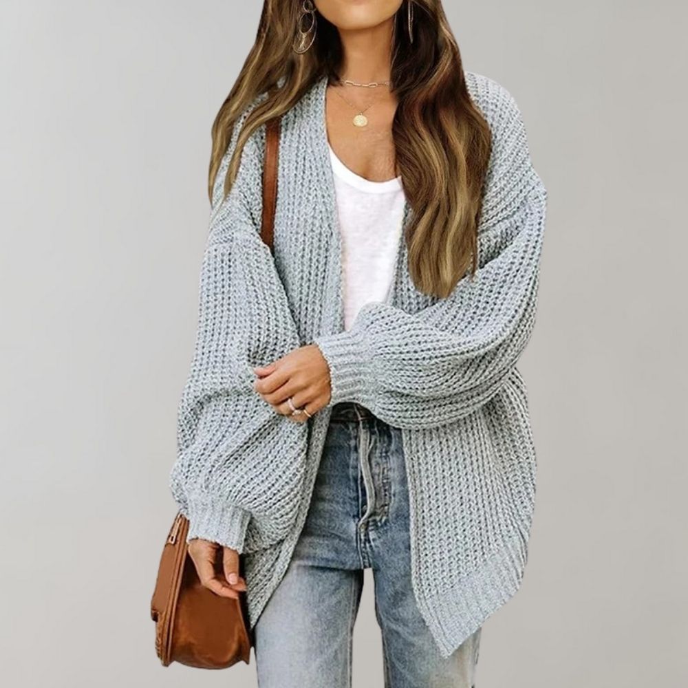 Fashionable Knit Cardigan Oversized Bishop Sleeves