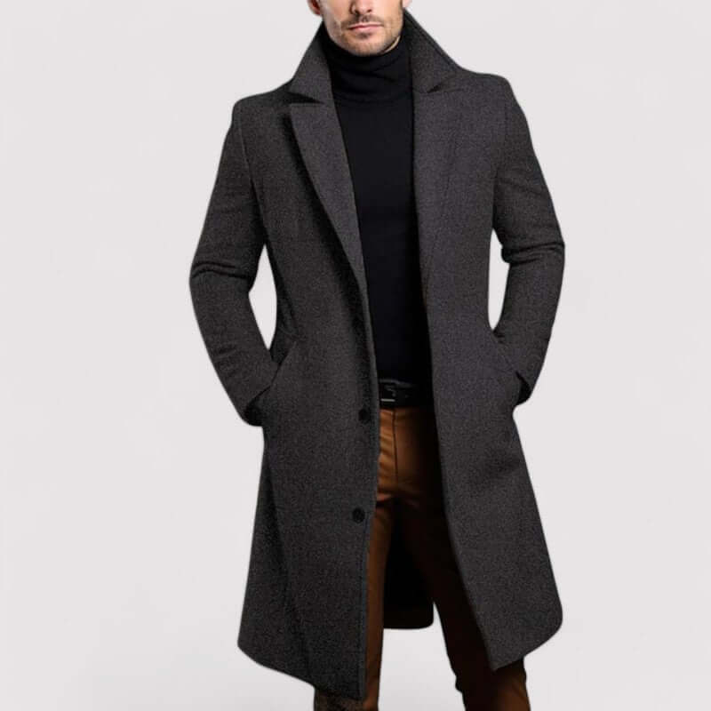 Men's Long Warm Wool Coat