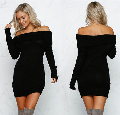 Women's Dress Off-Shoulder Elegant Slim Fit