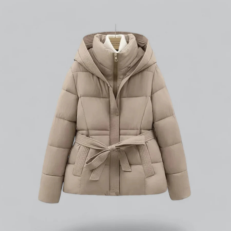 Stylish Women's Down Jacket Belt Hood