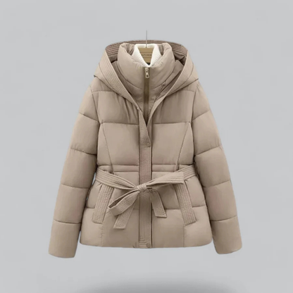 Stylish Women's Down Jacket Belt Hood
