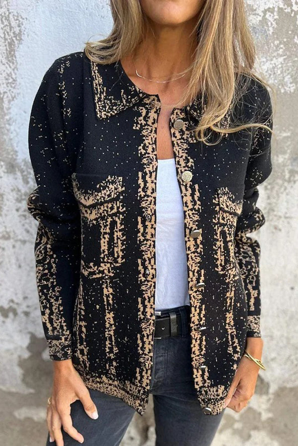Casual Leather Jacket With Metal Fastener