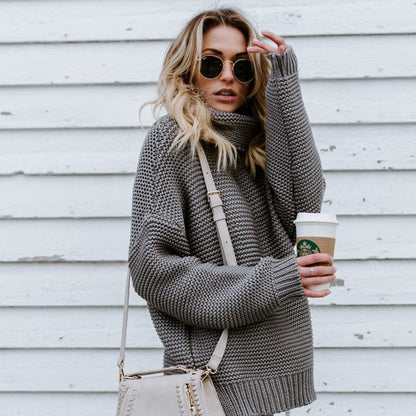 Soft Women's High-Neck Knit Sweater