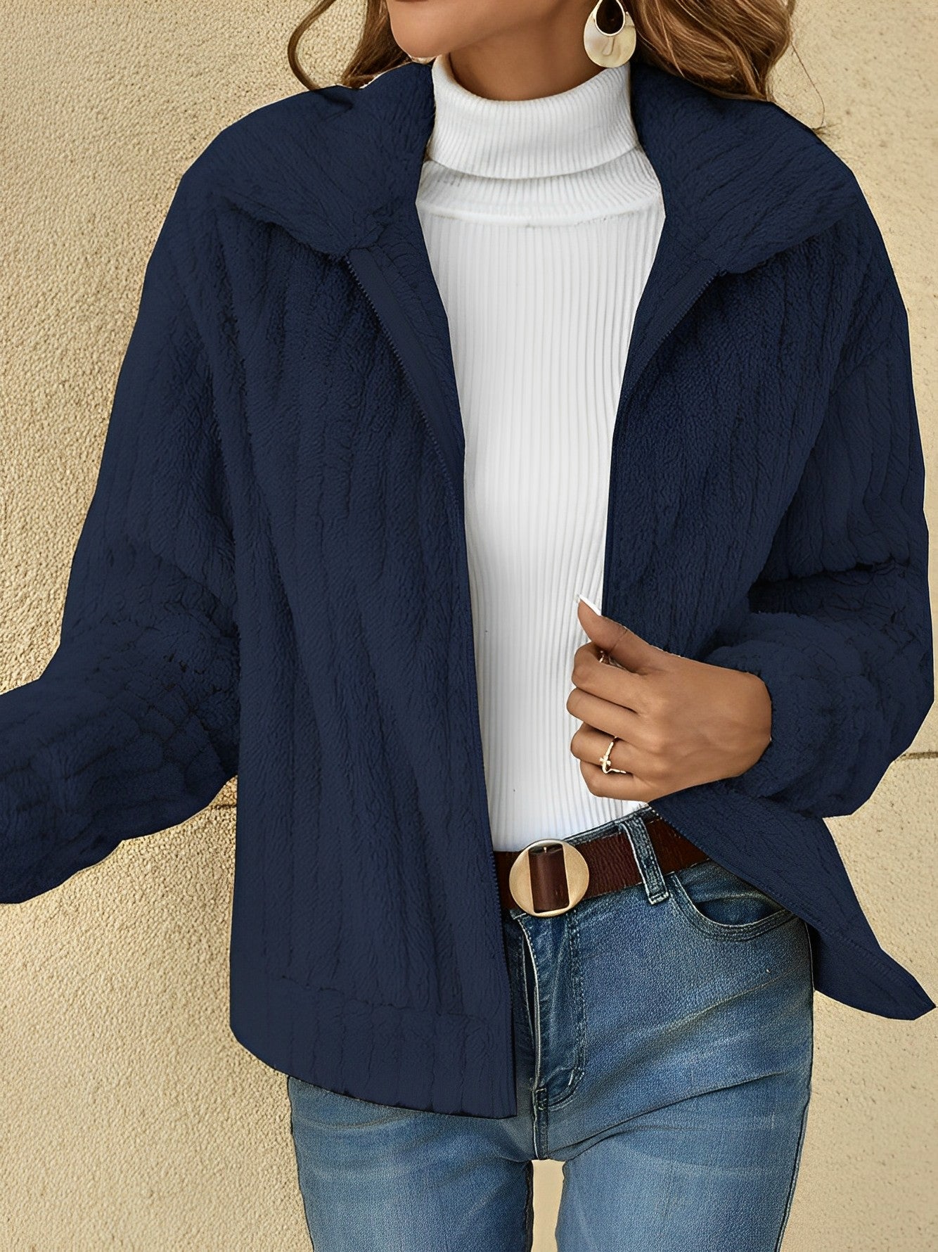 Women's Zip-Up Jacket Comfortable Relaxed Fit