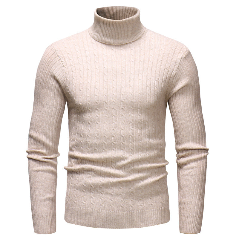 Men's Roll-Neck Knitted Pattern Jumper