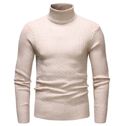 Men's Roll-Neck Knitted Pattern Jumper
