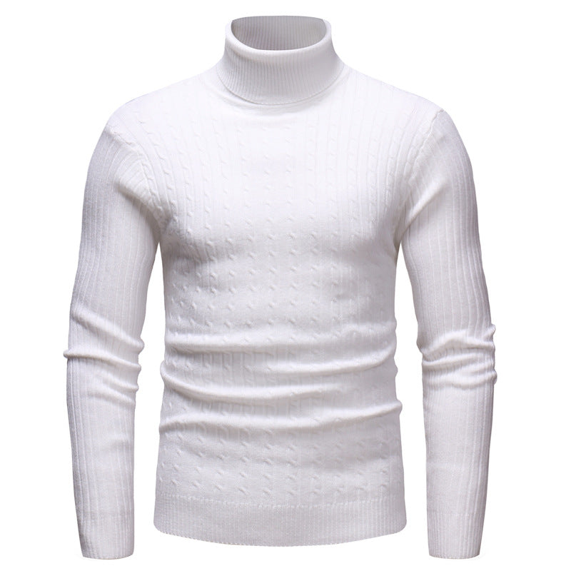 Men's Roll-Neck Knitted Pattern Jumper