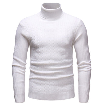 Men's Roll-Neck Knitted Pattern Jumper