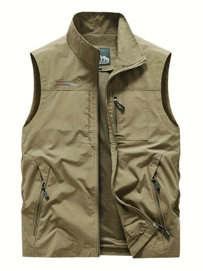 Men's Cargo Vests Zipper Pockets Outdoor