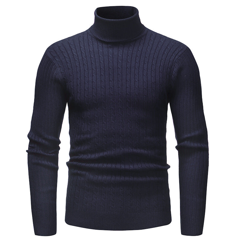 Men's Roll-Neck Knitted Pattern Jumper