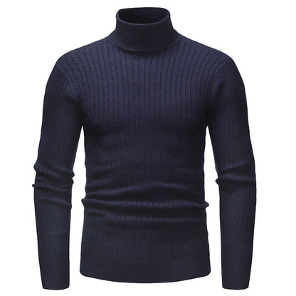 Men's Roll-Neck Knitted Pattern Jumper