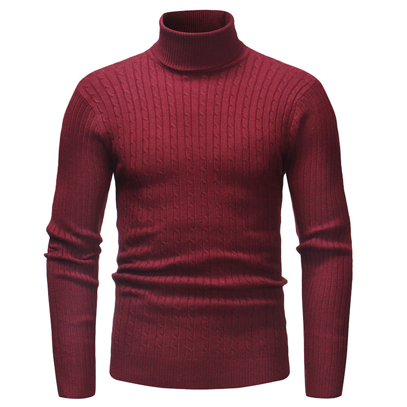 Men's Roll-Neck Knitted Pattern Jumper