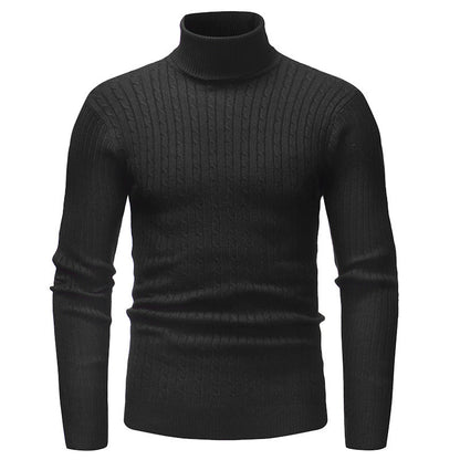 Men's Roll-Neck Knitted Pattern Jumper