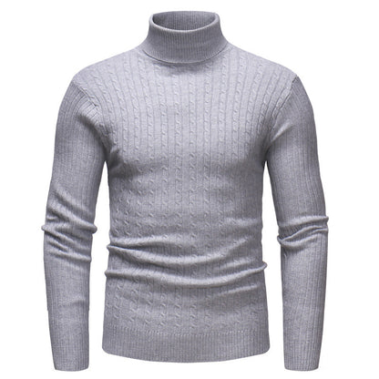 Men's Roll-Neck Knitted Pattern Jumper
