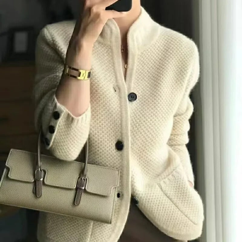 Elegant Women's Wool Cardigan Classic Design
