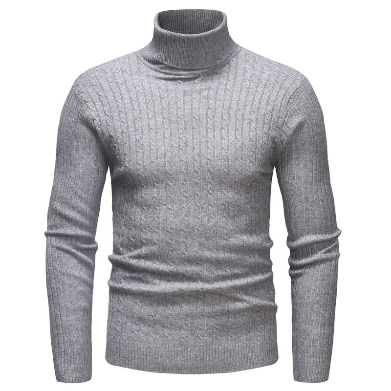Men's Roll-Neck Knitted Pattern Jumper