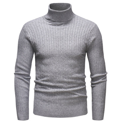 Men's Roll-Neck Knitted Pattern Jumper