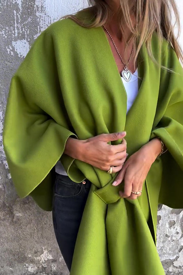 Stylish Women's Jacket V-Neck Cape Design