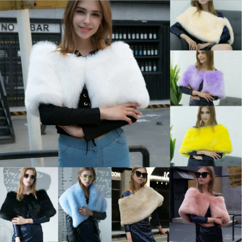 Damen Pelzcape Elegant Weich Voluminös - IdealeKleiden
