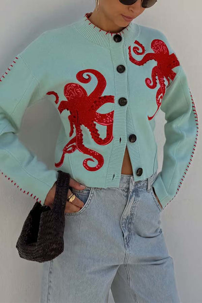 Marine Island Cardigan Octopus Design